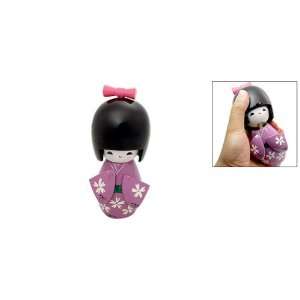  Amico Purple Kimono Kokeshi Wooden Toy Girl Doll Ornament 