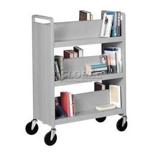    Sided Slant Shelf Book Cart 30 W X 17 D X 46 H