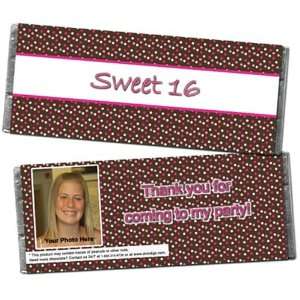  Chocolate Dots Personalized Photo Candy Bar Wrappers   Qty 