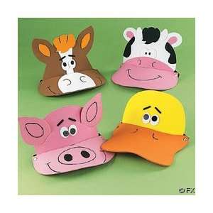  12 Foam Farm Animal Visors   Fun Party Hats: Toys & Games