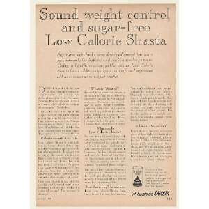   Shasta Soft Drink Weight Control Print Ad (49598)