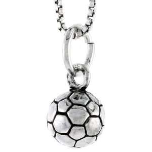  Sterling Silver Soccer Ball Pendant, 5/16 in. (8mm) tall 