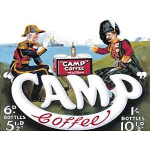    Camp Coffee Metal Sign: Kitchen Decor Wall Accent: Home & Kitchen