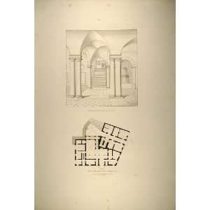  1860 Engraving Maccarani Palace Rome Plan Vestibule 