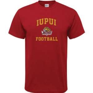   : IUPUI Jaguars Cardinal Red Football Arch T Shirt: Sports & Outdoors