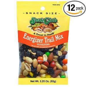 Snak Club Energizer Trail Mix, 3.25 ounce bags, (Pack of 12)