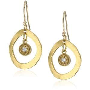   Wish Drops Diamond Dangle in Golden Open Circles Earrings Jewelry