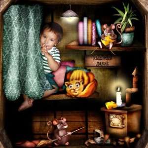   Scrapbooking Kit Cozy Mice Home by High Four Designs