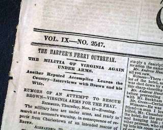   Harpers Ferry WV JOHN BROWN Negroes SLAVES Insurrection RAID  