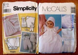 Lot Of 5 SIMPLICITY & McCALLS Christening Gowns Sewing Patterns UNCUT 