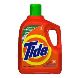 Tide Liquid Detergent, Mountain Spring Scent, 64 Load Bottle (Pack of 