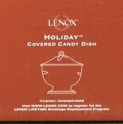 Lenox Holiday Pattern Covered Candy Dish *NIB*  
