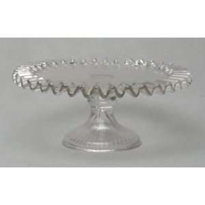  Medium Ruffled Edge Cake Stand in Clear: Kitchen & Dining