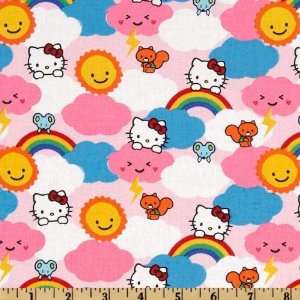   Rain Or Shine Clouds Pink Fabric By The Yard Arts, Crafts & Sewing