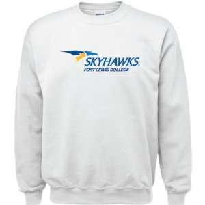  Fort Lewis College Skyhawks White Youth Logo Crewneck 