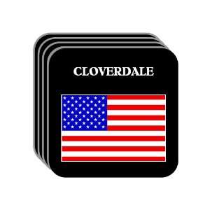 US Flag   Cloverdale, California (CA) Set of 4 Mini Mousepad Coasters