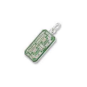  2924 Craps Table Grn Pnt Charm   Sterling Silver Jewelry