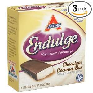   Endulge Bar Chocolate Coconut, 5 Count, Boxes (Pack of 3