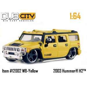  Jada Dub City Yellow 2003 Hummer H2 1:64 Scale Die Cast 