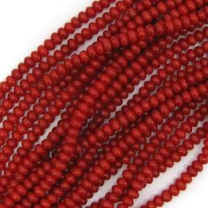  3x4mm red coral rondelle beads 16 strand