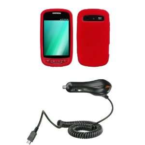   Red Silicone Soft Skin Case Cover + Atom LED Keychain Light + Car
