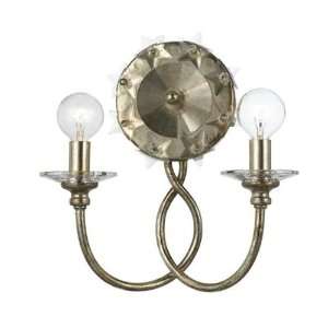  Antique Silver Wrought Iron Sconce with Star shaped clear 