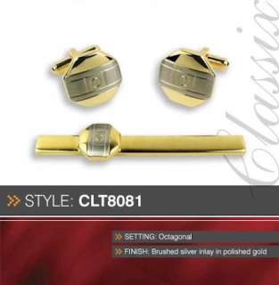 Deluxe Luxury Cufflink & Tie Clip Set (14 Designs)  