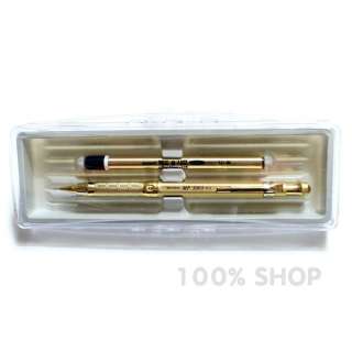100%SHOP] Gold Color metal mechanical pencil + lead set 0.5mm High 