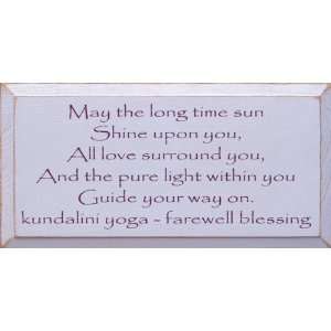   Time Sun Shine Upon You   Yoga Blessing Wooden Sign: Home & Kitchen