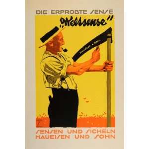  1926 Ludwig Hohlwein Haueisen Sickle Scythe Ad Poster 