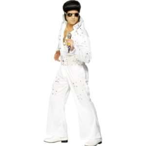   Elvis White Jewelled Jumpsuit Fancy Dress Costume MEDIUM: Toys & Games