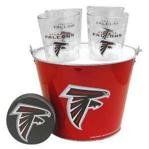  Atlanta Falcons NFL Metal Bucket, Satin Etch Pint Glass 