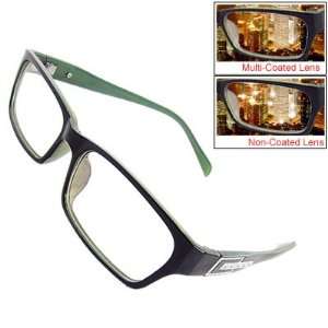  Como Ladies Rectangle Decor Arm Black Green Plano Glasses 