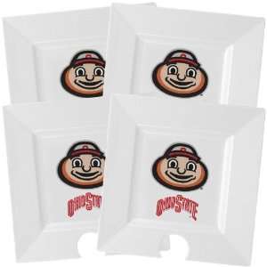  Ohio State Buckeyes White 4 Pack Party Plates