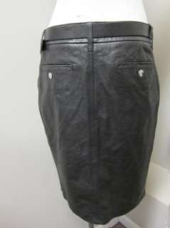 Michael Kors Leather Cargo Pencil Skirt 6 Black NWT $400  