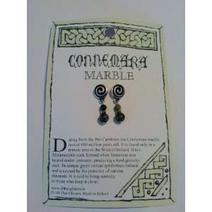   Irish Connemara Marble Swirl Stud Earrings   Made in Ireland Jewelry