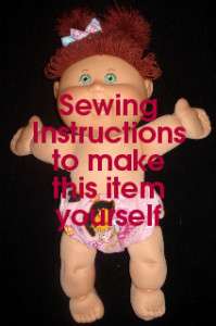 SEW EZ DOLL DIAPER (CABBAGE PATCH) INSTRUCTIONS PATTERN  