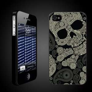  Fun iPhone Design Paisley Skulls BLACK Protective iPhone 4/iPhone 