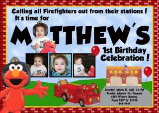 FIREMAN FIRE TRUCK BIRTHDAY INVITATIONS (U PRINT)  