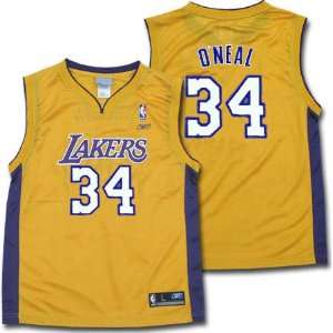  Shaquille ONeal Gold Reebok NBA Replica Los Angeles Lakers 