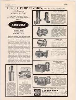 Aurora Pumps Condensate Return Turbine Vertical 1963 AD  