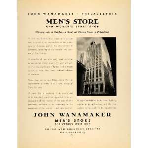  1932 Ad John Wanamaker Mens Store Hechts  Sport 
