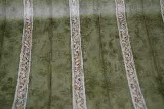 Green & Beige Cont.Textured.Stripe Wallpaper W1109  