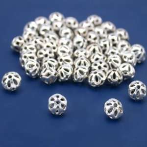 Sterling Silver Round Bali Ball Beads 7mm Approx 50 