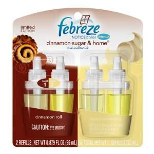 febreze Noticeables, Cinnamon Sugar and Home Dual Scented Oil Refills 