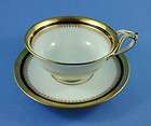 Ornate Handle Cobalt and Gold Copelands Spode Tea Cup and Saucer Set