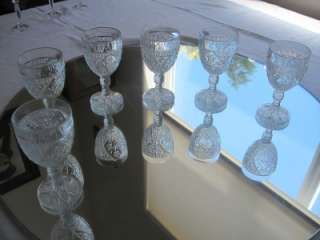 Set of Six Old Pressed Glass Cordials  