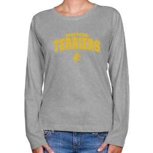  Wofford Terriers Ladies Ash Logo Arch Long Sleeve Classic 