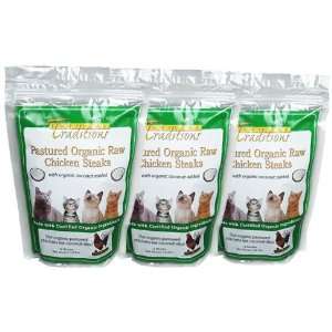   Packages Pastured Organic Raw Chicken Steaks for Cats   3.6 lbs. Total