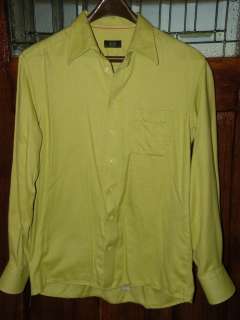 Eton Sweden Lime Green Cotton Flannel Shirt 42 16 1/2  